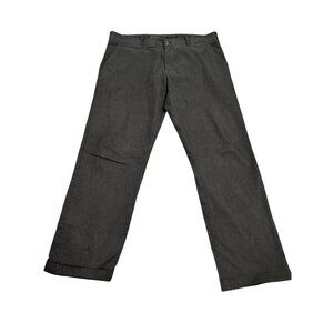 Haggar In Motion Mens Black Straight-Leg Pants 38X32